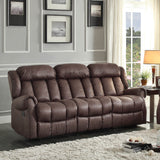 Homelegance Mankato Double Reclining Sofa in Chocolate Polyester