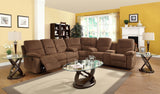 Homelegance Marianna 4 Piece Recliner Living Room Set in Dark Brown Chenille