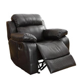 Homelegance Marille 5 Piece Reclining Living Room Set in Black Leather
