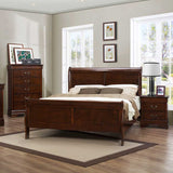 Homelegance Mayville 2 Piece Sleigh Bedroom Set in Brown Cherry