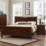 Homelegance Mayville 3 Piece Sleigh Bedroom Set in Brown Cherry