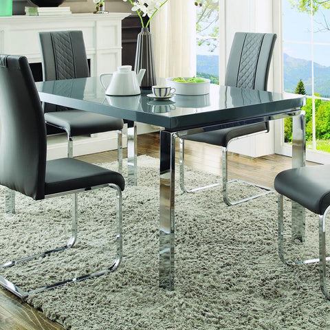 Homelegance Miami Rectangular Dining Table in High Gloss Grey