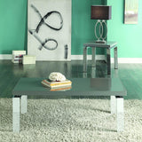Homelegance Miami Square End Table in High Gloss Dark Grey