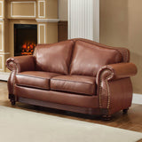 Homelegance Midwood 2 Piece Living Room Set in Dark Brown Leather
