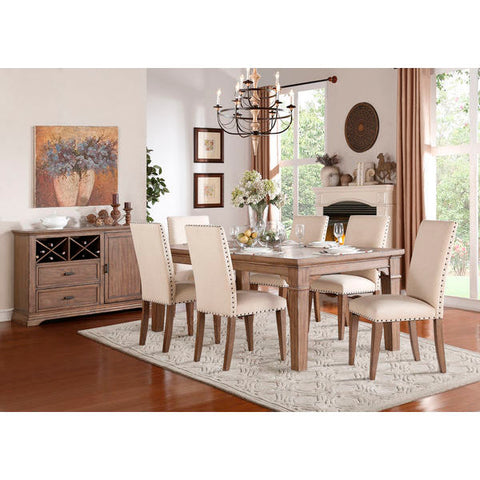 Homelegance Mill Valley Dining Table With 18" Leaf In Weathered Wash