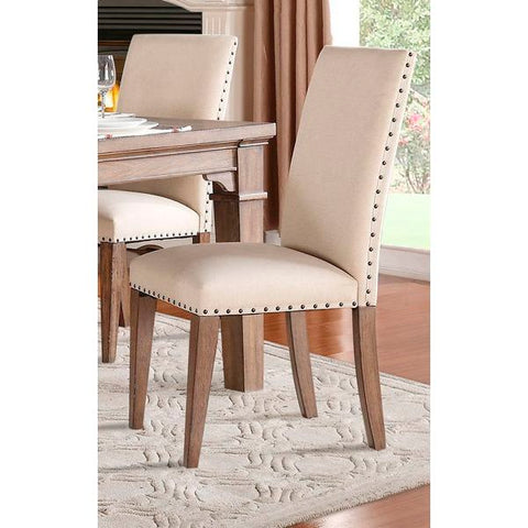 Homelegance Mill Valley Side Chair, Neutral Fabric In Neutral Tone Padded Fabric