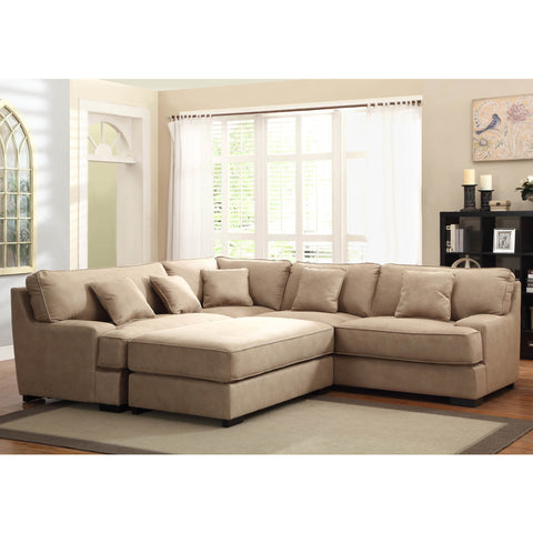 Homelegance Minnis 2 Piece Living Room Set in Beige Faux Leather