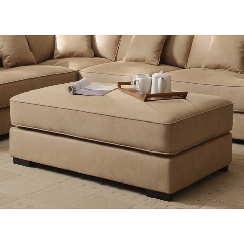 Homelegance Minnis Ottoman in Beige Faux Leather