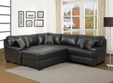 Homelegance Minnis Ottoman in Black Leather