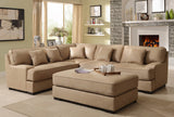 Homelegance Minnis Sectional in Brown Fabric