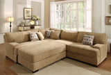 Homelegance Minnis Sectional in Brown Fabric