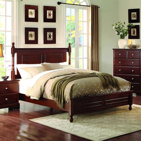 Homelegance Morelle Low Poster Bed in Cherry