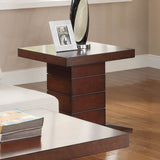 Homelegance Nast 3 Piece Pedestal Coffee Table Set in Cherry