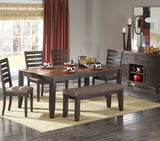 Homelegance Natick 8 Piece Counter Dining Room Set in Espresso & Brown