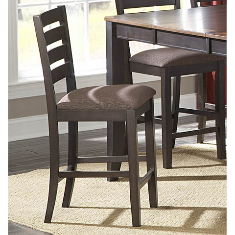 Homelegance Natick Upholstered Counter Height Chair in Espresso & Brown