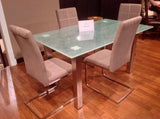 Homelegance Nerissa Dining Table In Crackle Glass / Chrome
