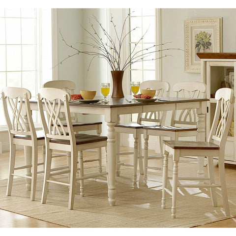 Homelegance Ohana 5 Piece Counter Height Dining Room Set in White