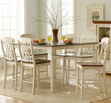 Homelegance Ohana 8 Piece Counter Height Dining Room Set in White