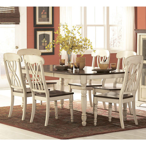 Homelegance Ohana Rectangular Leg Dining Table in White & Cherry