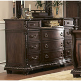 Homelegance Palace 70 Inch Dresser w/ Marble Insert in Brown Cherry