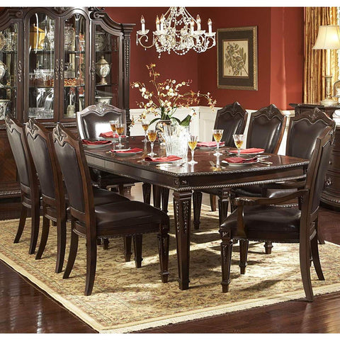 Homelegance Palace 9 Piece Dining Room Set in Brown Cherry