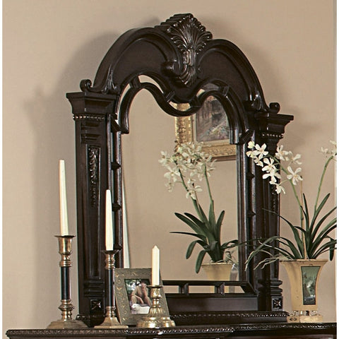 Homelegance Palace Arched Mirror in Brown Cherry
