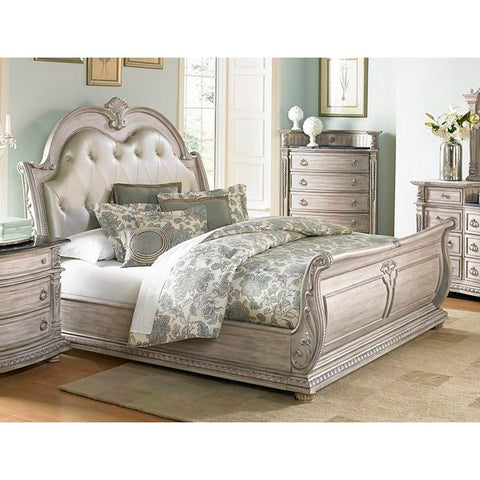 Homelegance Palace II Bed In Antique White Wash
