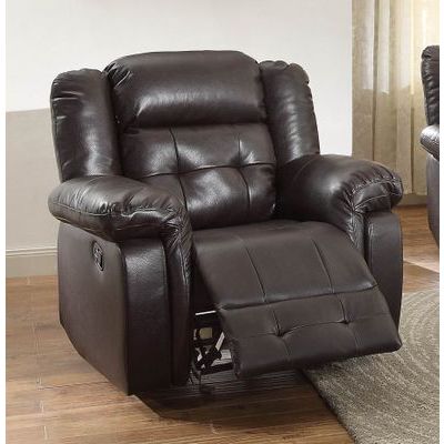 Homelegance Palco Glider Recliner Chaire In Dark Brown Airehyde Match