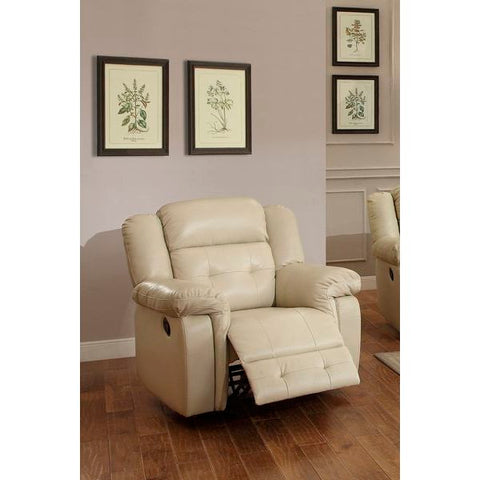 Homelegance Palco Glider Recliner Chaire In Ivory Airehyde Match