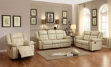 Homelegance Palco Recliner Love Seat In Ivory Airehyde Match