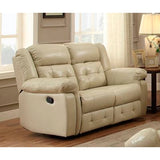 Homelegance Palco Recliner Love Seat In Ivory Airehyde Match