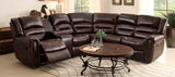 Homelegance Palmyra Sofa Set With Corner Seat And Left Console In Dark Brown Bonded Leather Match