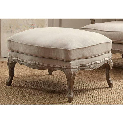 Homelegance Parlier Show Wood Ottoman In Grey Weathered / Natural Fabric