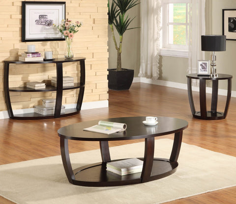 Homelegance Patterson Oval Wood Cocktail Table in Espresso