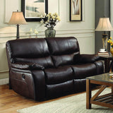 Homelegance Pecos 2 Piece Power Double Reclining Living Room Set in Brown Leather Gel Match