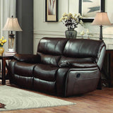 Homelegance Pecos Double Reclining Loveseat in Brown Leather Gel Match