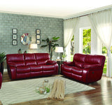 Homelegance Pecos Double Reclining Loveseat in Red Leather Gel Match