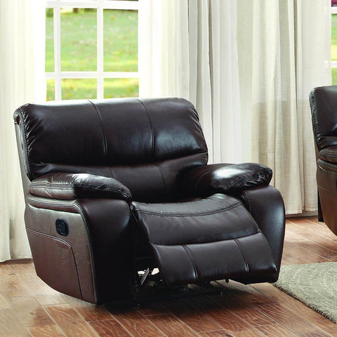 Homelegance Pecos Glider Reclining Chair in Brown Leather Gel Match