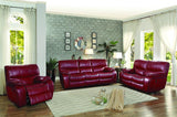Homelegance Pecos Power Double Reclining Loveseat in Red Leather Gel Match