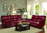Homelegance Pecos Power Double Reclining Loveseat in Red Leather Gel Match