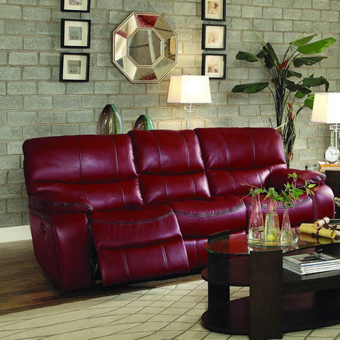 Homelegance Pecos Power Double Reclining Sofa in Red Leather Gel Match