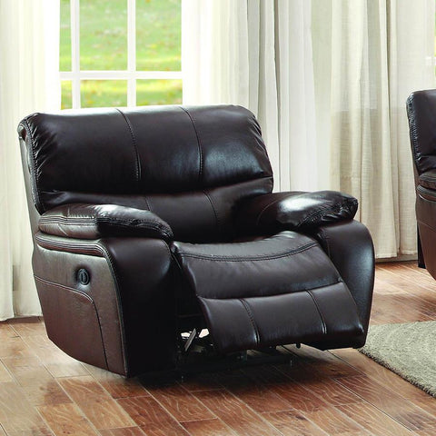 Homelegance Pecos Power Reclining Chair in Brown Leather Gel Match
