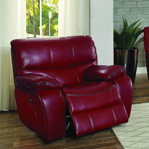 Homelegance Pecos Power Reclining Chair in Red Leather Gel Match