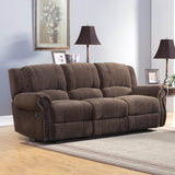 Homelegance Quinn 2 Piece Double Reclining Living Room Set in Brown