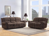 Homelegance Quinn 2 Piece Double Reclining Living Room Set in Brown