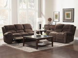 Homelegance Reilly Double Reclining Loveseat in Chocolate Microfiber
