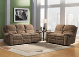 Homelegance Reilly Double Reclining Sofa in Brown Microfiber