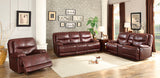 Homelegance Risco Glider Recliner Ls With Console In Burgundy Airehyde