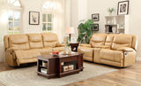 Homelegance Risco Recliner Sofa In Honey Taupe Airehyde