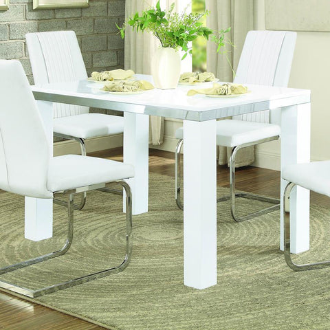 Homelegance Rohme Rectangular Dining Table in High Gloss White